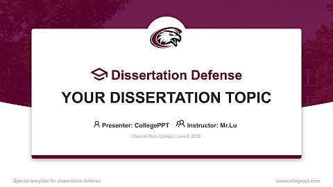 Chadron State College Graduation Thesis Defense PPT Template