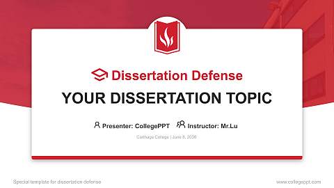 Carthage College Graduation Thesis Defense PPT Template
