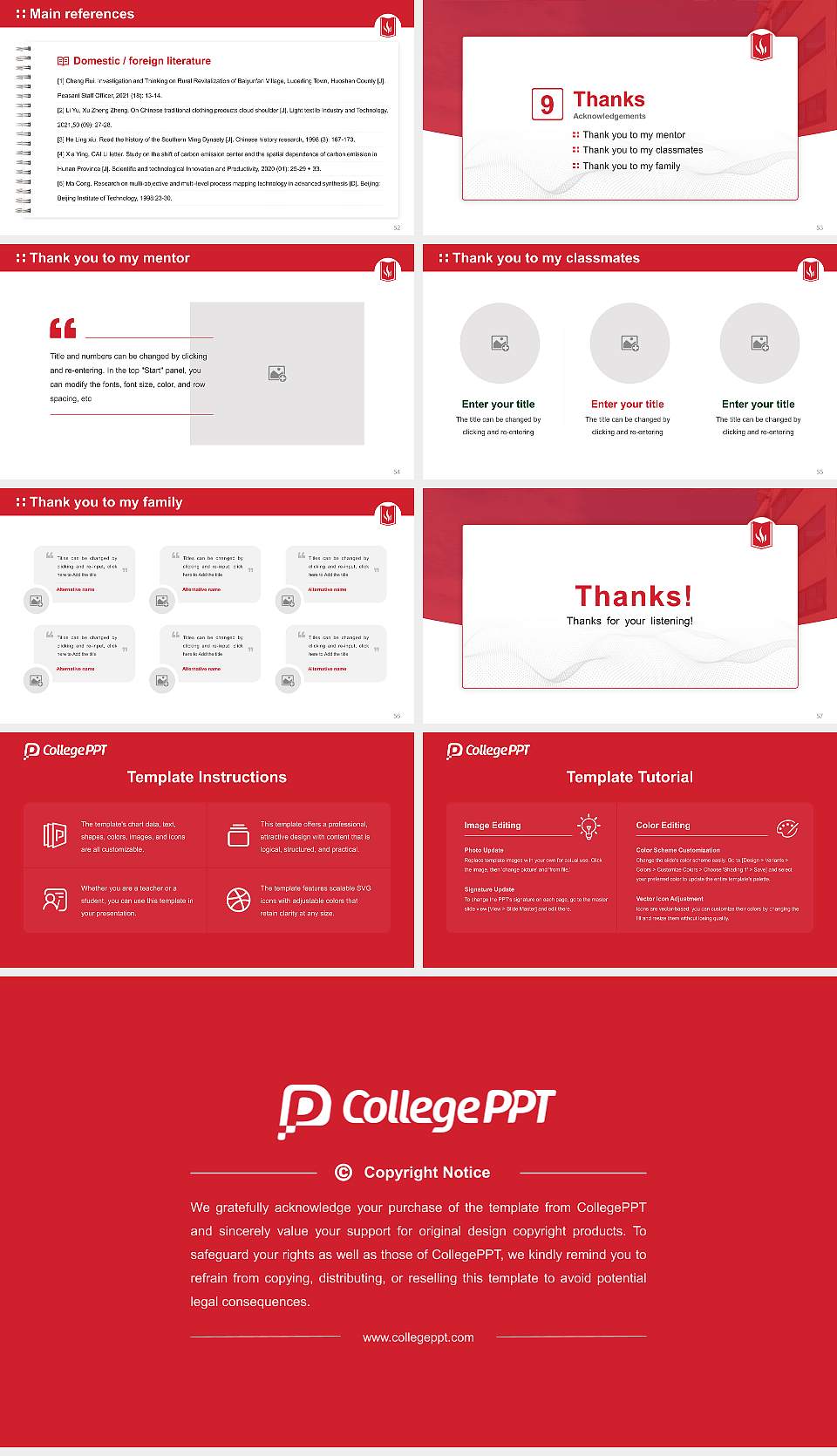 Carthage College Graduation Thesis Defense PPT Template16:9 ratio PPT effect preview image7