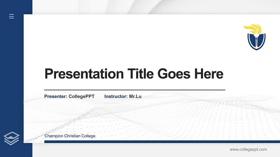 Champion Christian College Thesis Proposal/Graduation Defense PPT Template16:9 ratio PPT effect preview image
