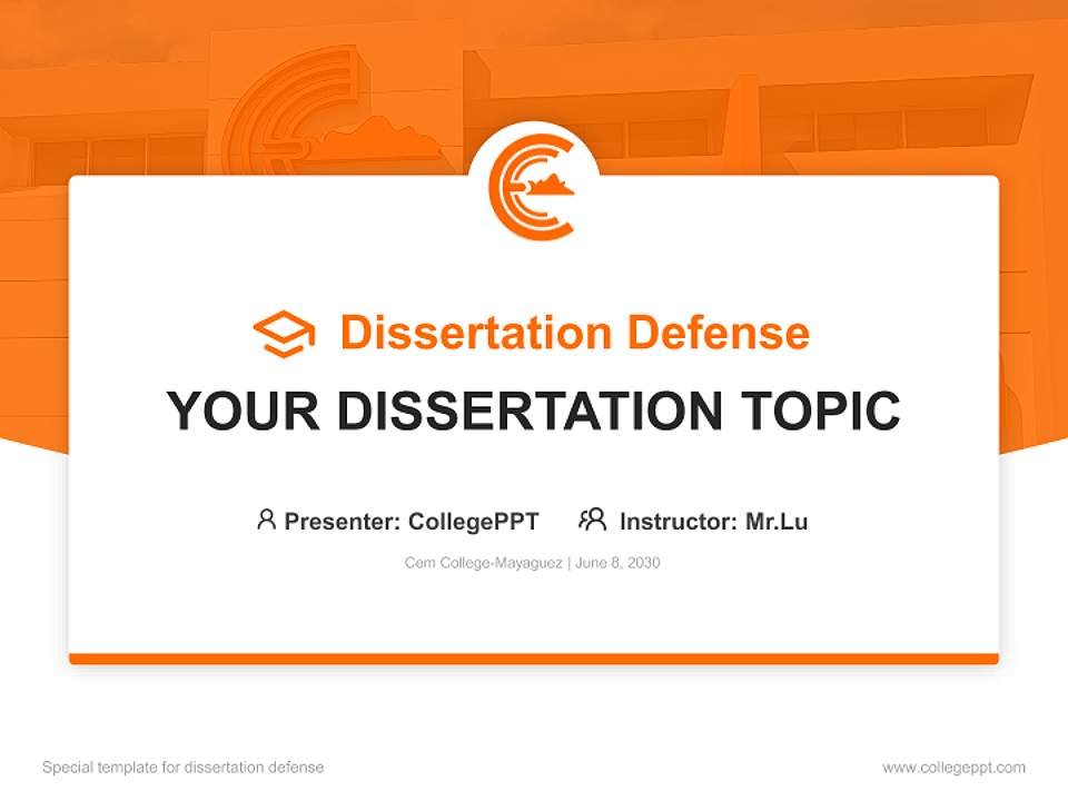 Cem College-Mayaguez Graduation Thesis Defense PPT Template4:3 ratio PPT effect preview image7