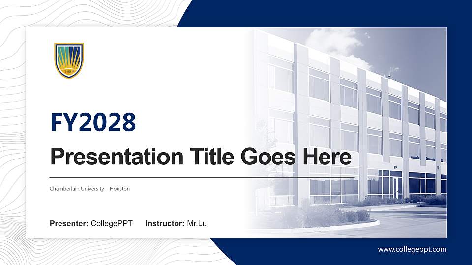 Chamberlain University – Houston Academic Presentation/Research Findings Report PPT Template16:9 ratio PPT effect preview image