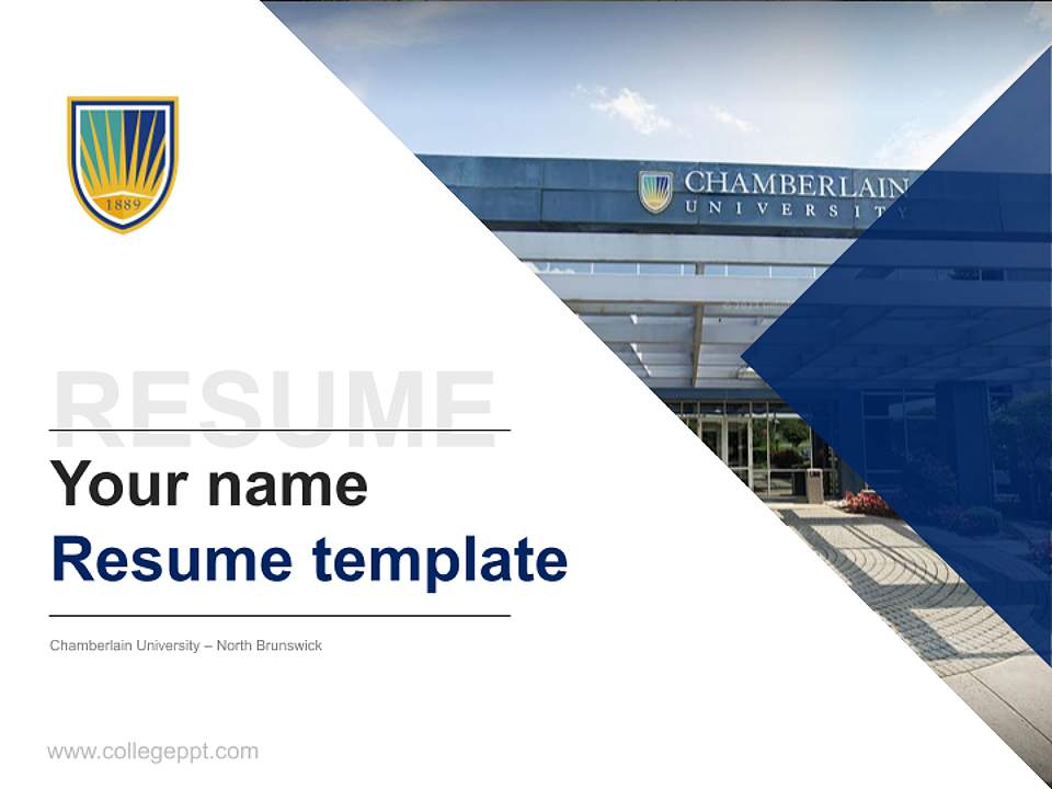 Chamberlain University – North Brunswick Resume PPT Template4:3 ratio PPT effect preview image5