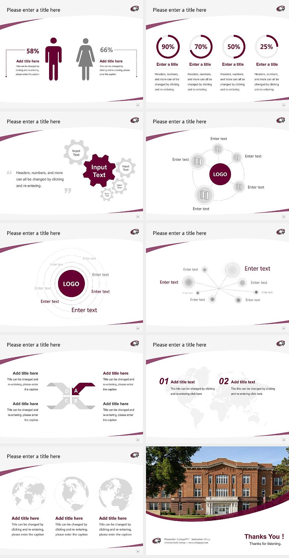 Chadron State College Course/Courseware Creation PPT Template4:3 ratio PPT effect preview image4