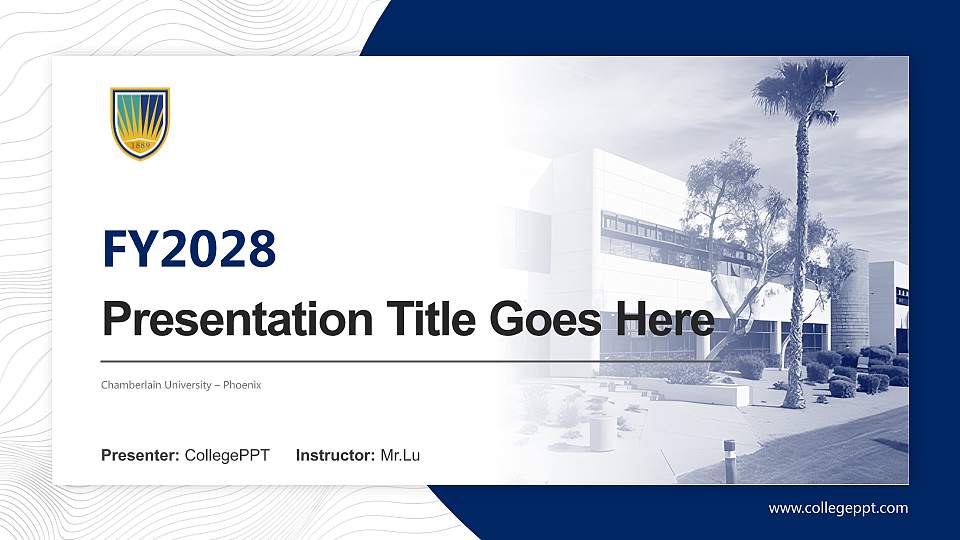 Chamberlain University – Phoenix Academic Presentation/Research Findings Report PPT Template16:9 ratio PPT effect preview image