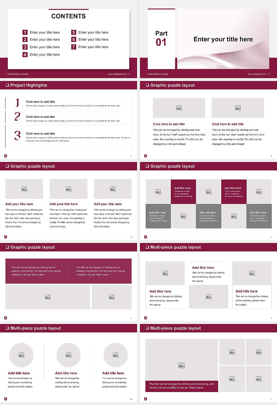 Central State University General Purpose PPT Template16:9 ratio PPT effect preview image2