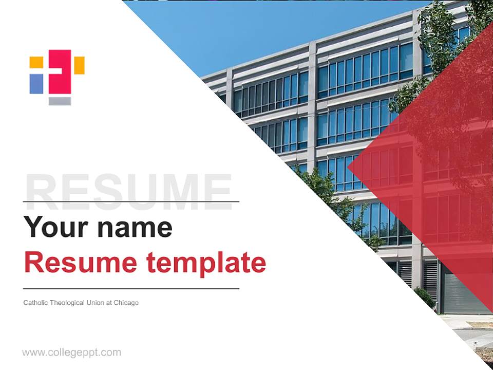 Catholic Theological Union at Chicago Resume PPT Template4:3 ratio PPT effect preview image5