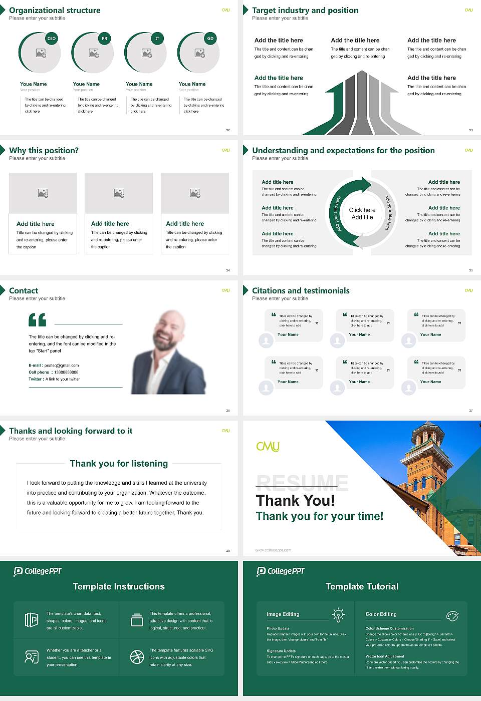 Central Methodist University Resume PPT Template16:9 ratio PPT effect preview image4