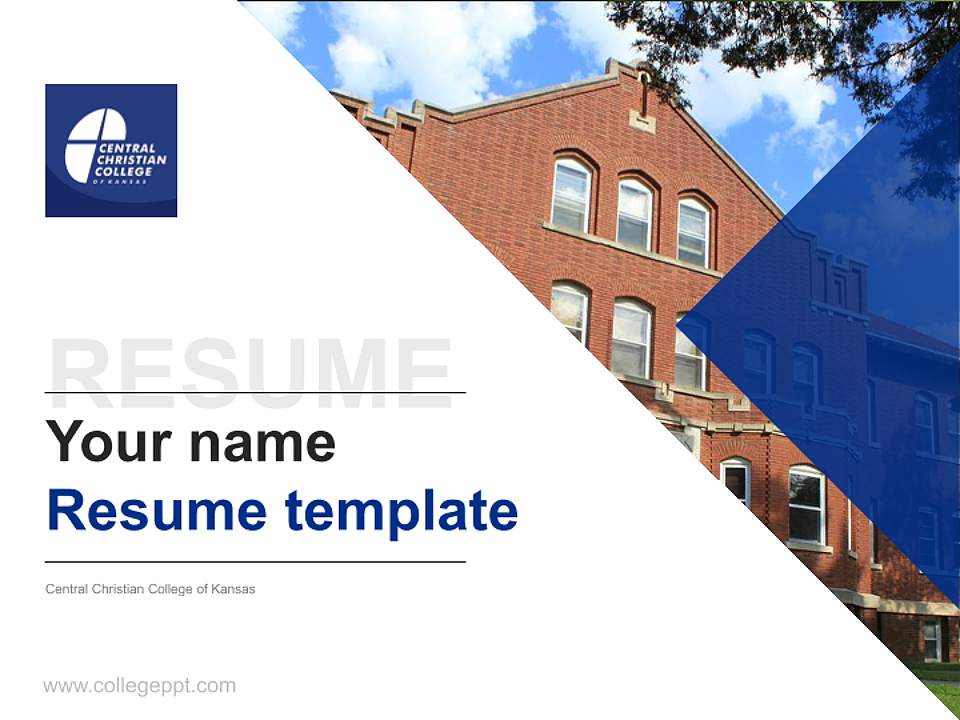 Central Christian College of Kansas Resume PPT Template4:3 ratio PPT effect preview image5