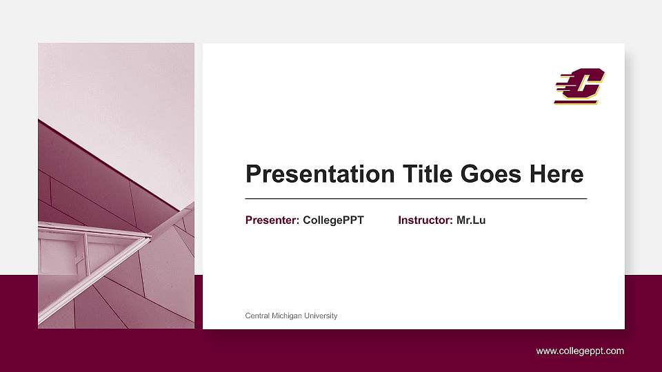 Central Michigan University General Purpose PPT Template16:9 ratio PPT effect preview image