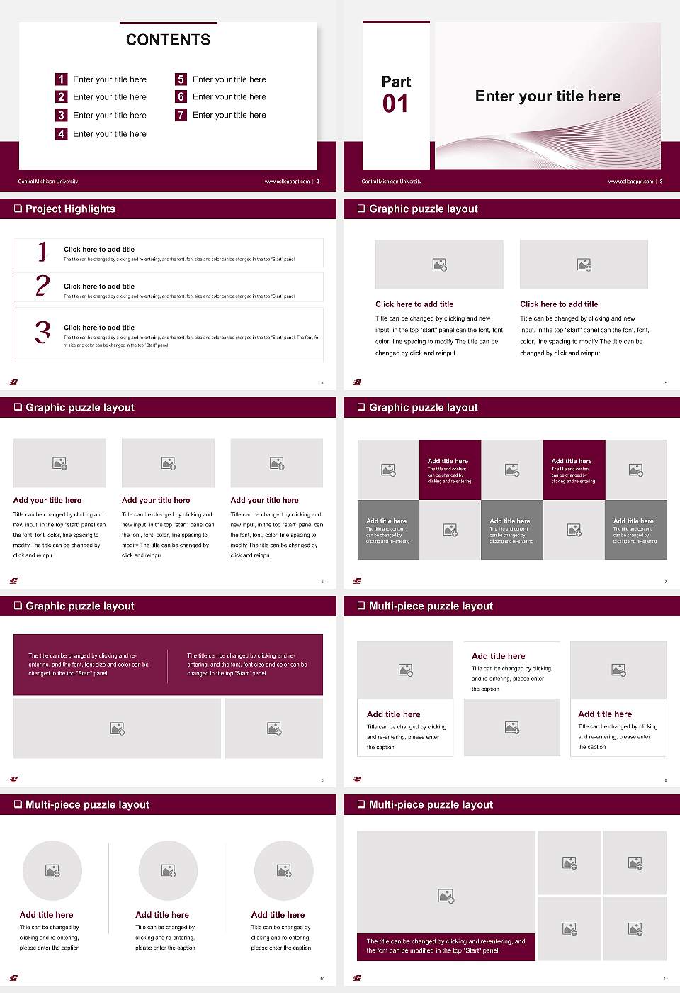 Central Michigan University General Purpose PPT Template16:9 ratio PPT effect preview image2