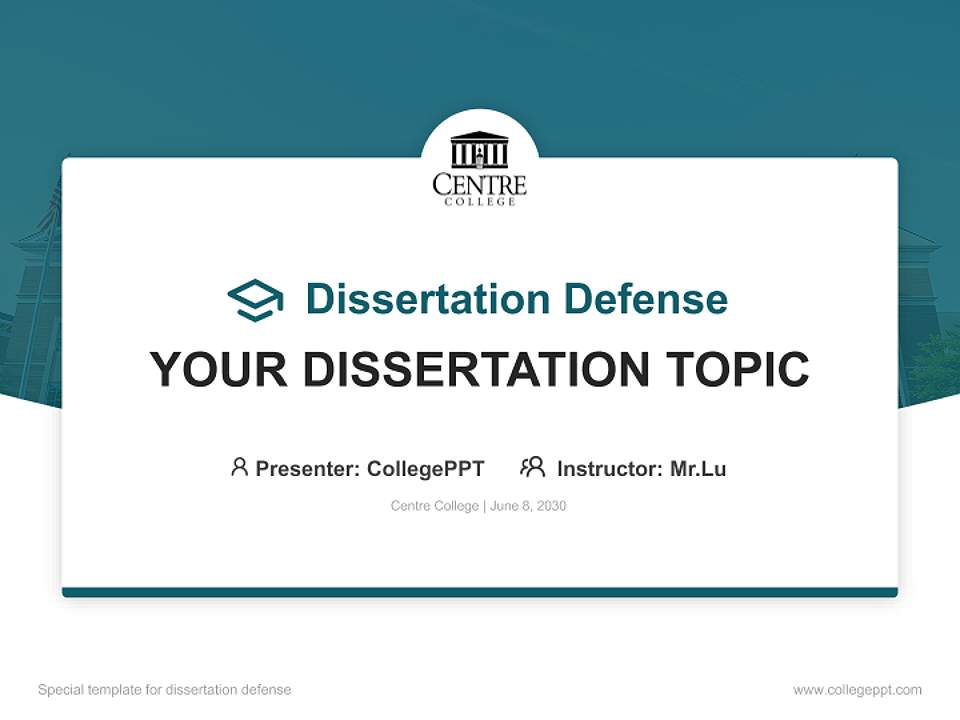 Centre College Graduation Thesis Defense PPT Template4:3 ratio PPT effect preview image7
