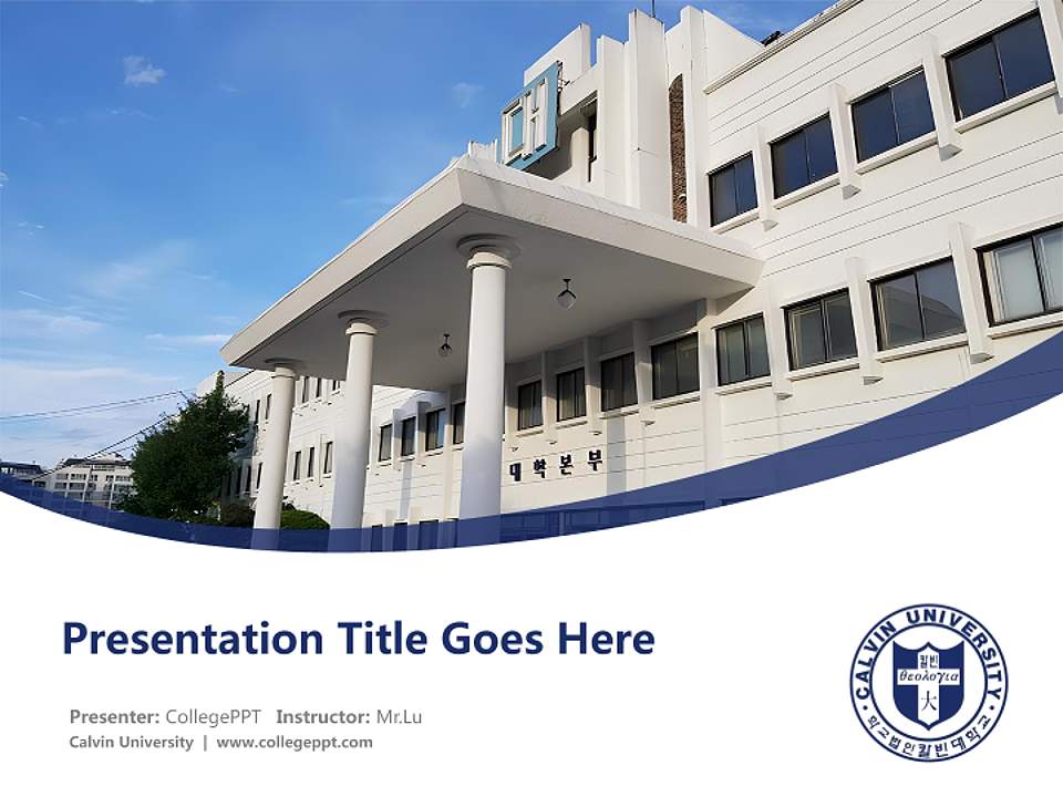 Calvin University Course/Courseware Creation PPT Template4:3 ratio PPT effect preview image5