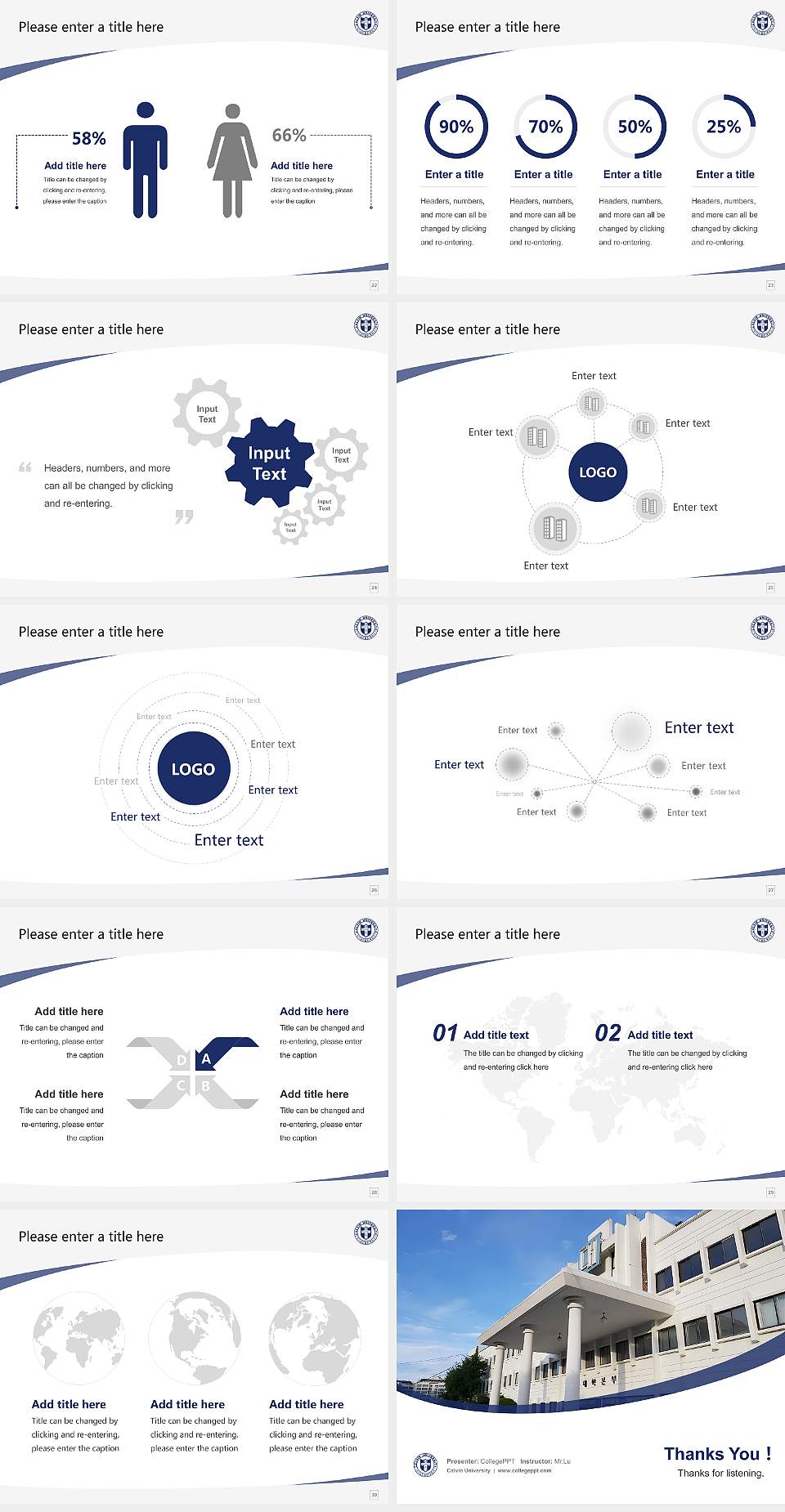 Calvin University Course/Courseware Creation PPT Template4:3 ratio PPT effect preview image4