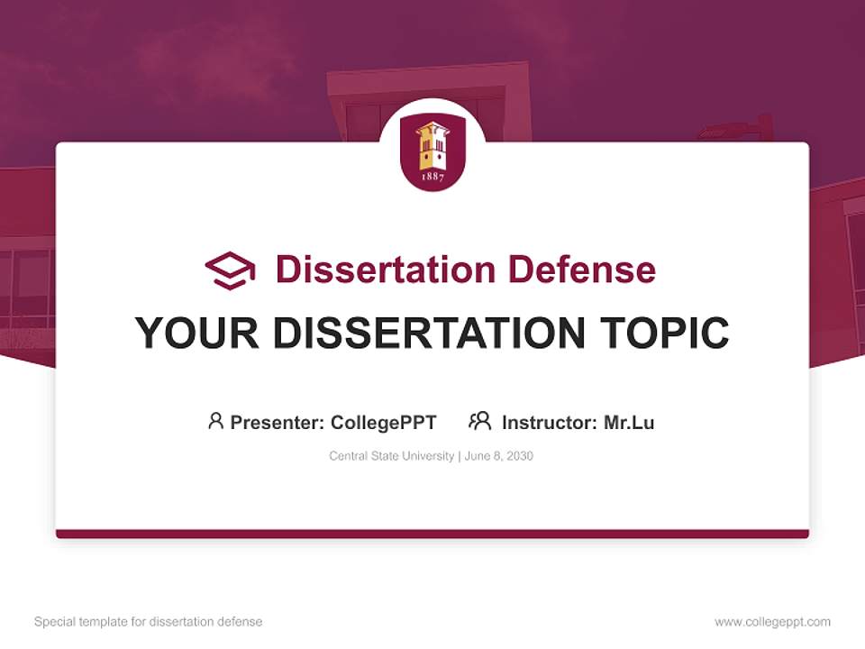 Central State University Graduation Thesis Defense PPT Template4:3 ratio PPT effect preview image7
