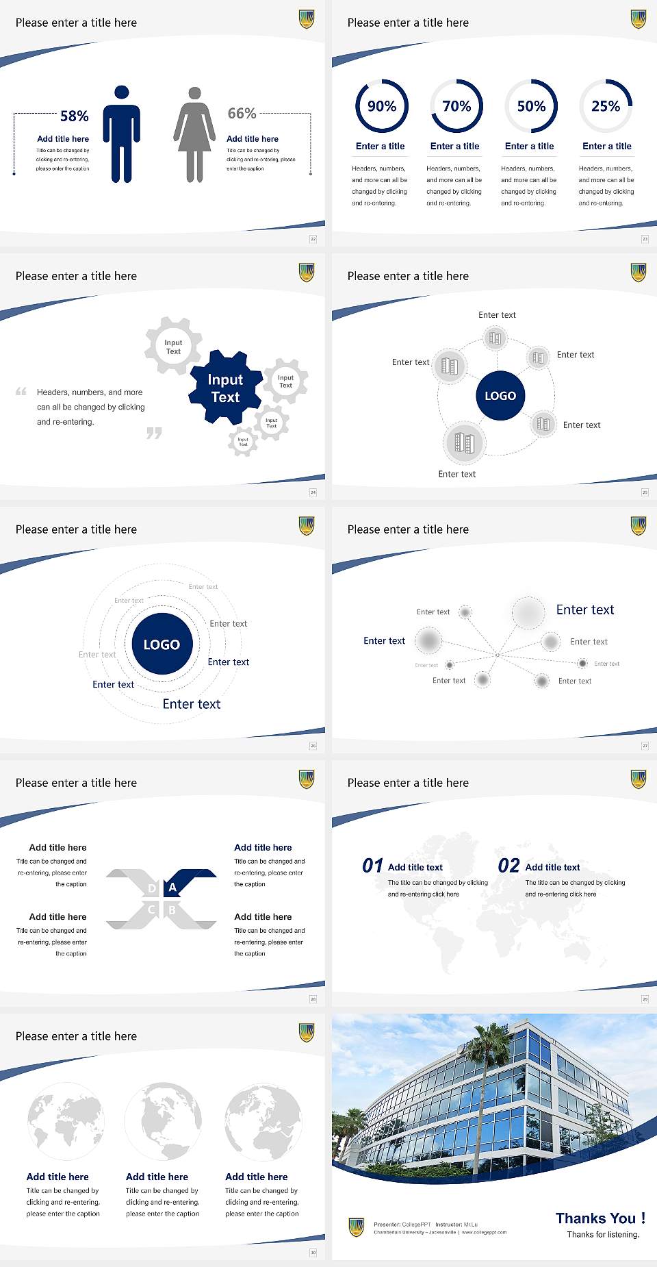 Chamberlain University – Jacksonville Course/Courseware Creation PPT Template4:3 ratio PPT effect preview image4
