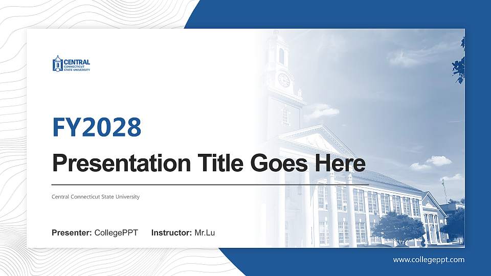 Central Connecticut State University Academic Presentation/Research Findings Report PPT Template16:9 ratio PPT effect preview image