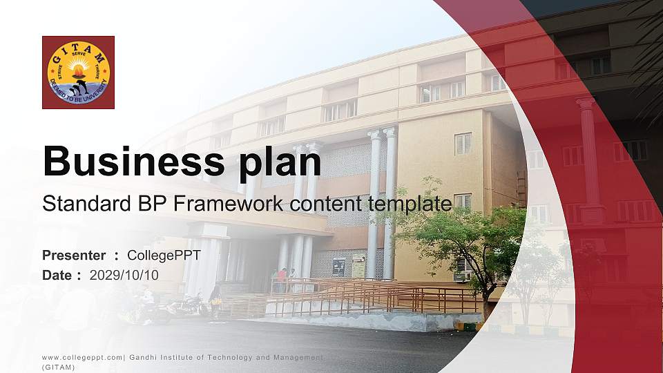 Gandhi Institute of Technology and Management (GITAM) Competition/Entrepreneurship Contest PPT Template16:9 ratio PPT effect preview image