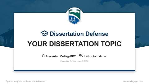 Champlain College Graduation Thesis Defense PPT Template