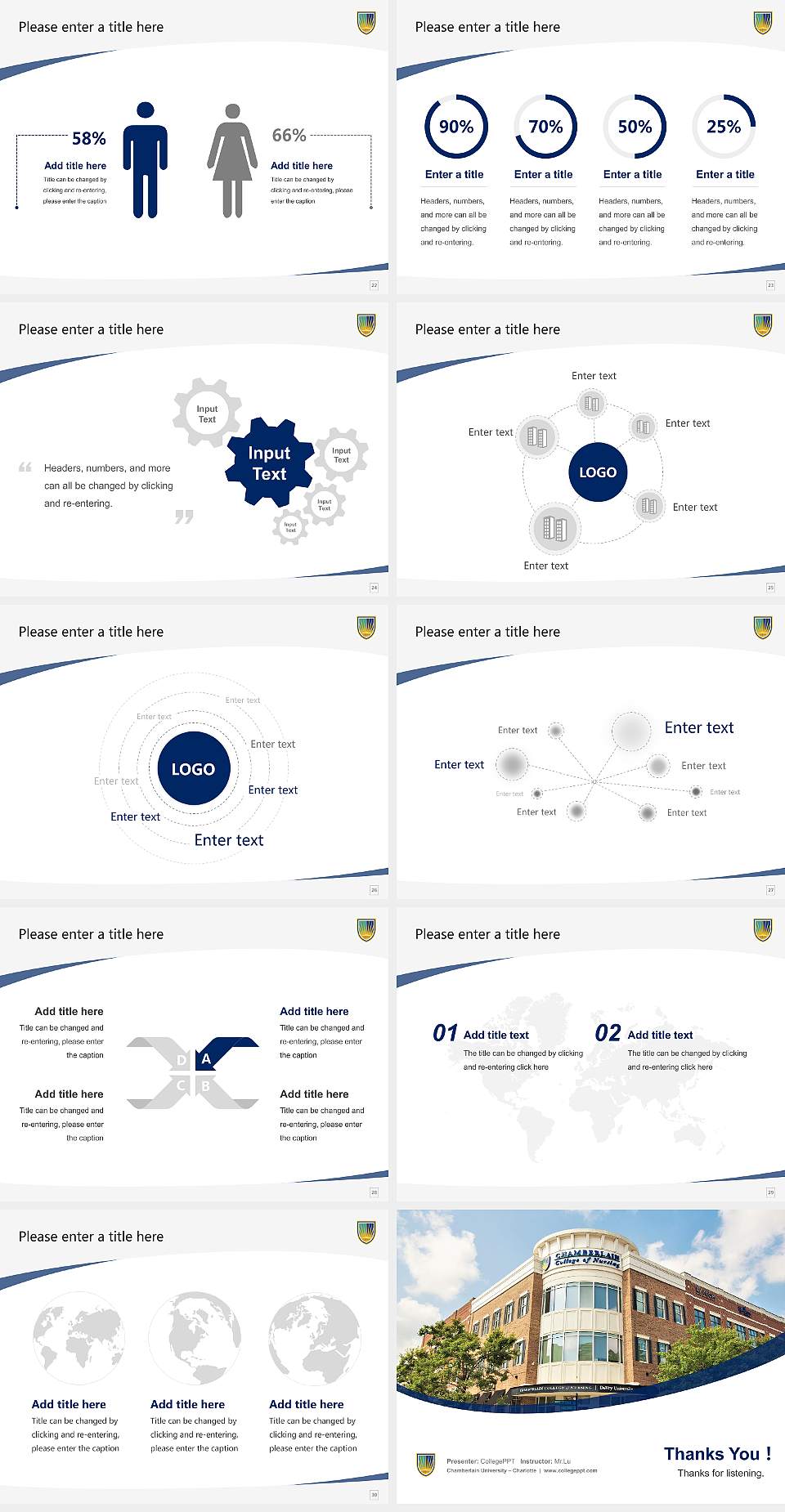 Chamberlain University – Charlotte Course/Courseware Creation PPT Template4:3 ratio PPT effect preview image4