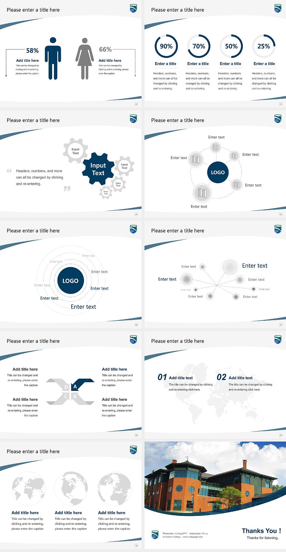 Champlain College Course/Courseware Creation PPT Template4:3 ratio PPT effect preview image4