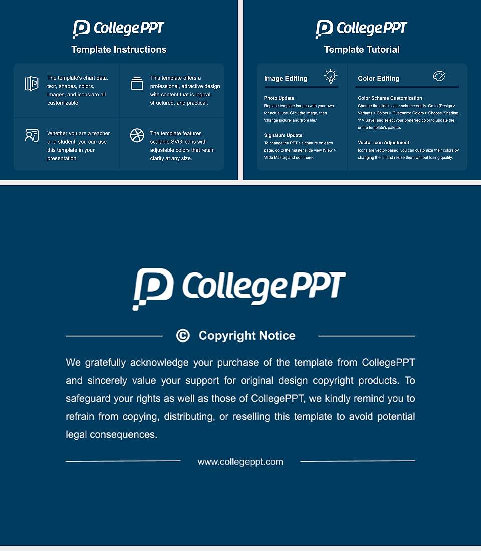Champlain College Course/Courseware Creation PPT Template4:3 ratio PPT effect preview image5