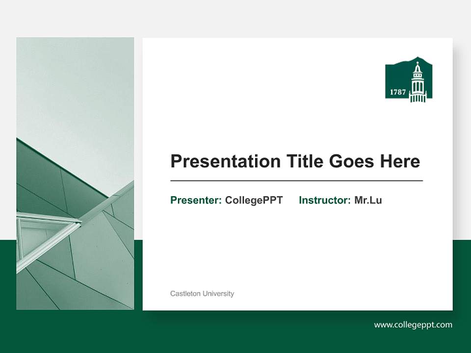 Castleton University General Purpose PPT Template4:3 ratio PPT effect preview image6