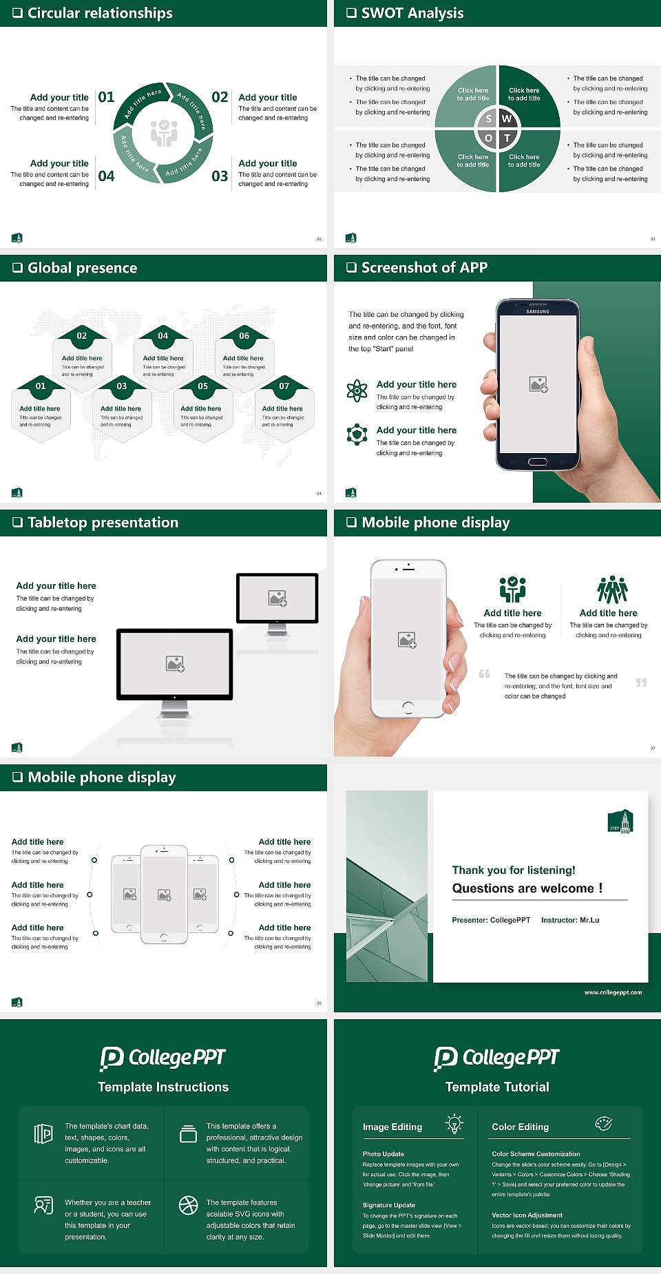 Castleton University General Purpose PPT Template4:3 ratio PPT effect preview image5