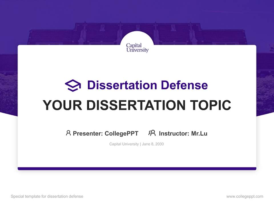 Capital University Graduation Thesis Defense PPT Template4:3 ratio PPT effect preview image7
