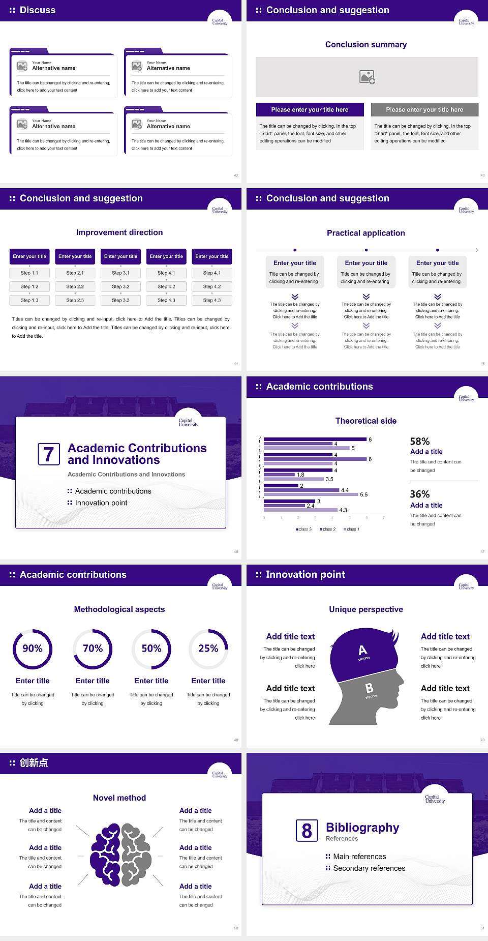 Capital University Graduation Thesis Defense PPT Template4:3 ratio PPT effect preview image6