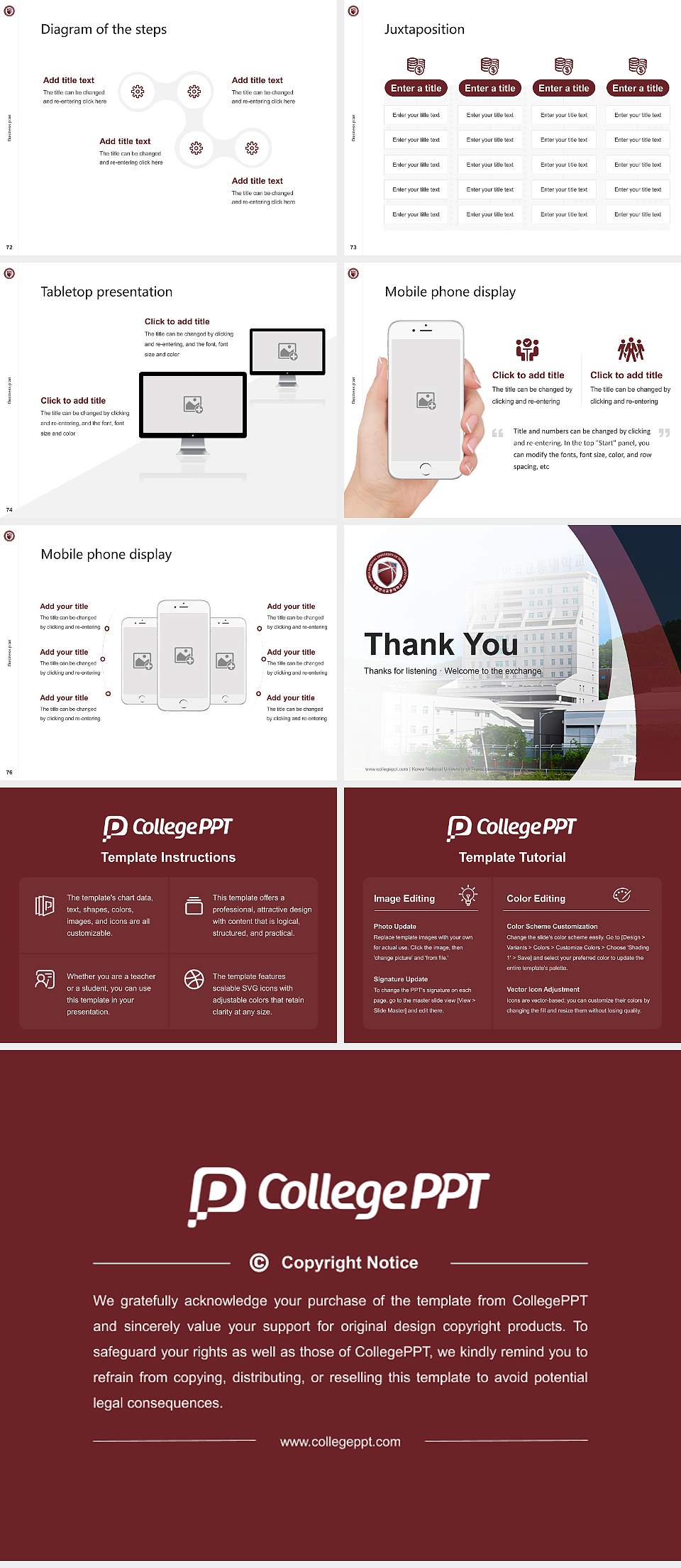 Korea National University of Transportation Competition/Entrepreneurship Contest PPT Template4:3 ratio PPT effect preview image9