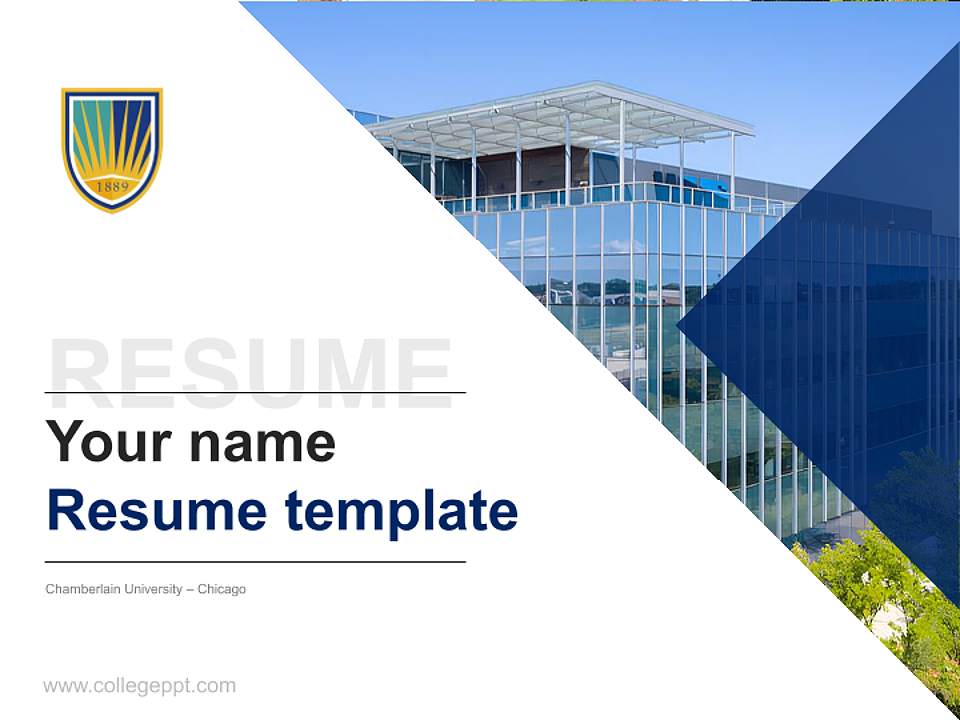 Chamberlain University – Chicago Resume PPT Template4:3 ratio PPT effect preview image5