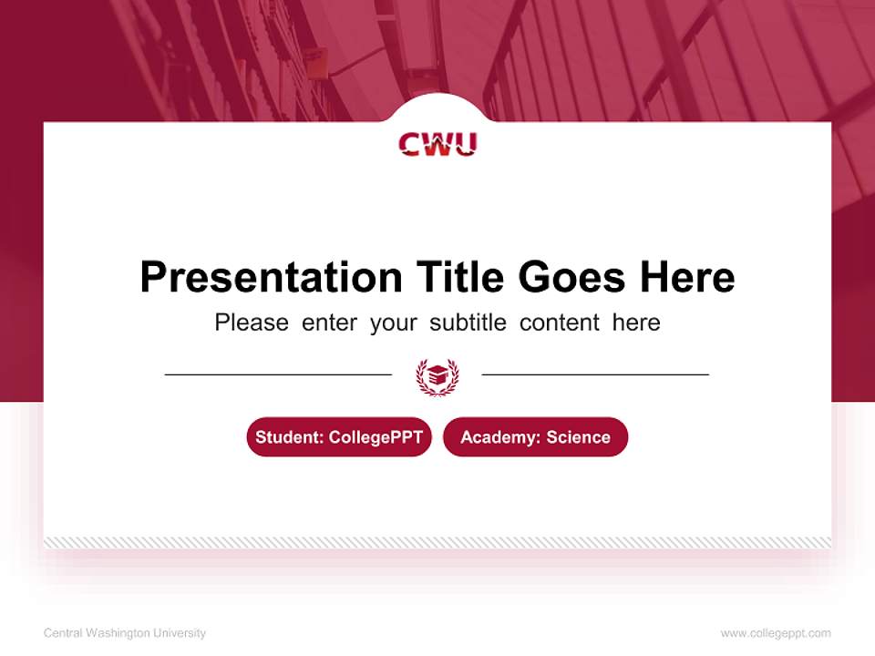 Central Washington University National Scholarship Defense PPT Template4:3 ratio PPT effect preview image4
