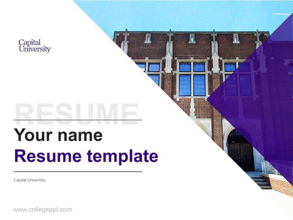 Capital University Resume PPT Template4:3 ratio PPT effect preview image5