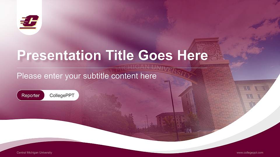 Central Michigan University Lecture Sharing and Networking Event PPT Template16:9 ratio PPT effect preview image