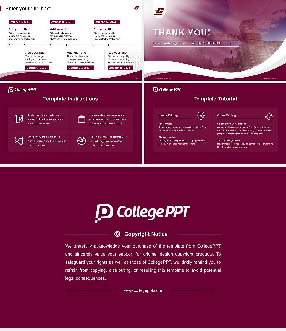 Central Michigan University Lecture Sharing and Networking Event PPT Template16:9 ratio PPT effect preview image4