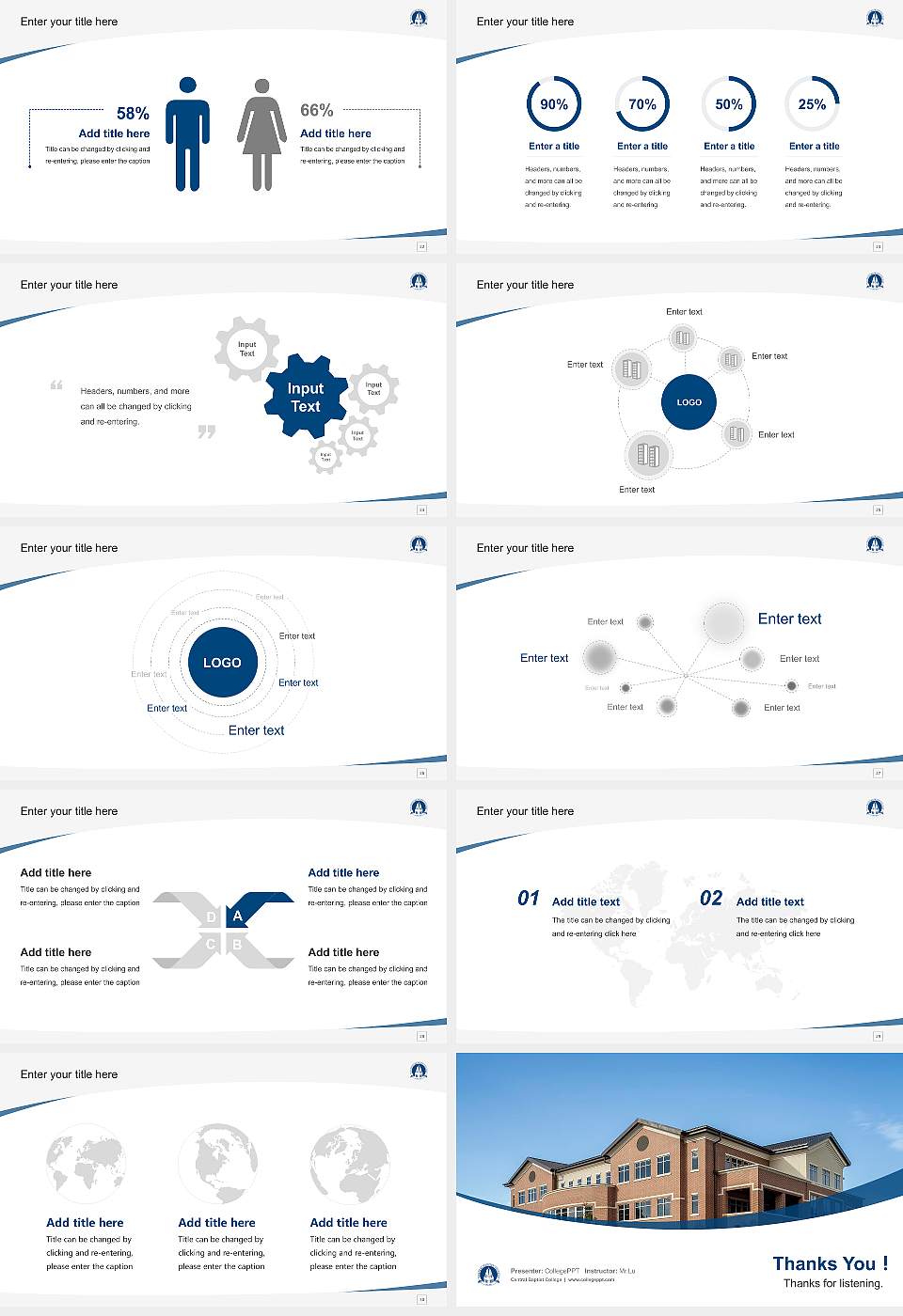 Central Baptist College Course/Courseware Creation PPT Template16:9 ratio PPT effect preview image4