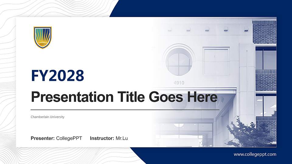 Chamberlain University Academic Presentation/Research Findings Report PPT Template16:9 ratio PPT effect preview image