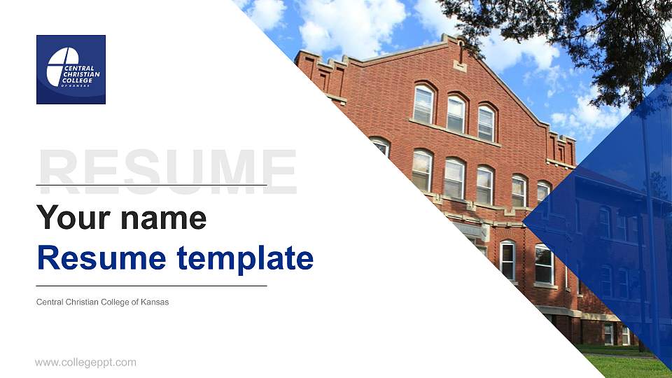 Central Christian College of Kansas Resume PPT Template16:9 ratio PPT effect preview image