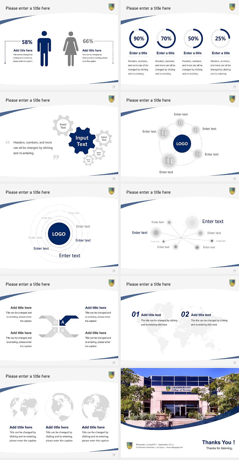 Chamberlain University – Las Vegas Course/Courseware Creation PPT Template4:3 ratio PPT effect preview image4