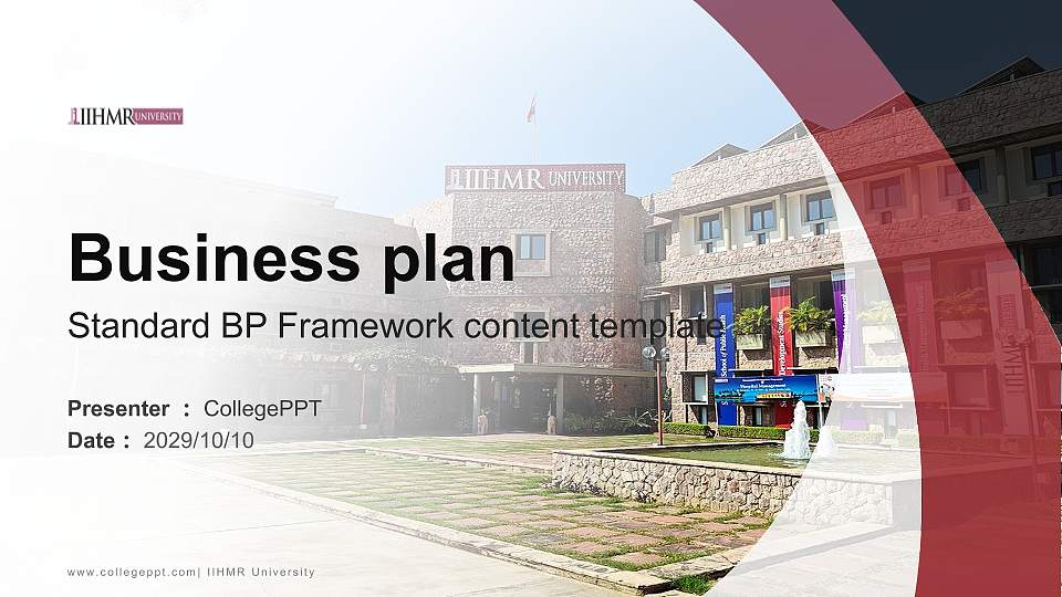 IIHMR University Competition/Entrepreneurship Contest PPT Template16:9 ratio PPT effect preview image