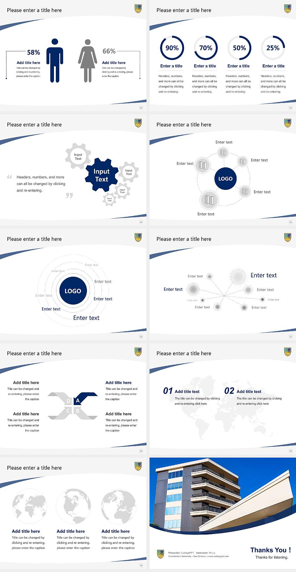 Chamberlain University – New Orleans Course/Courseware Creation PPT Template4:3 ratio PPT effect preview image4