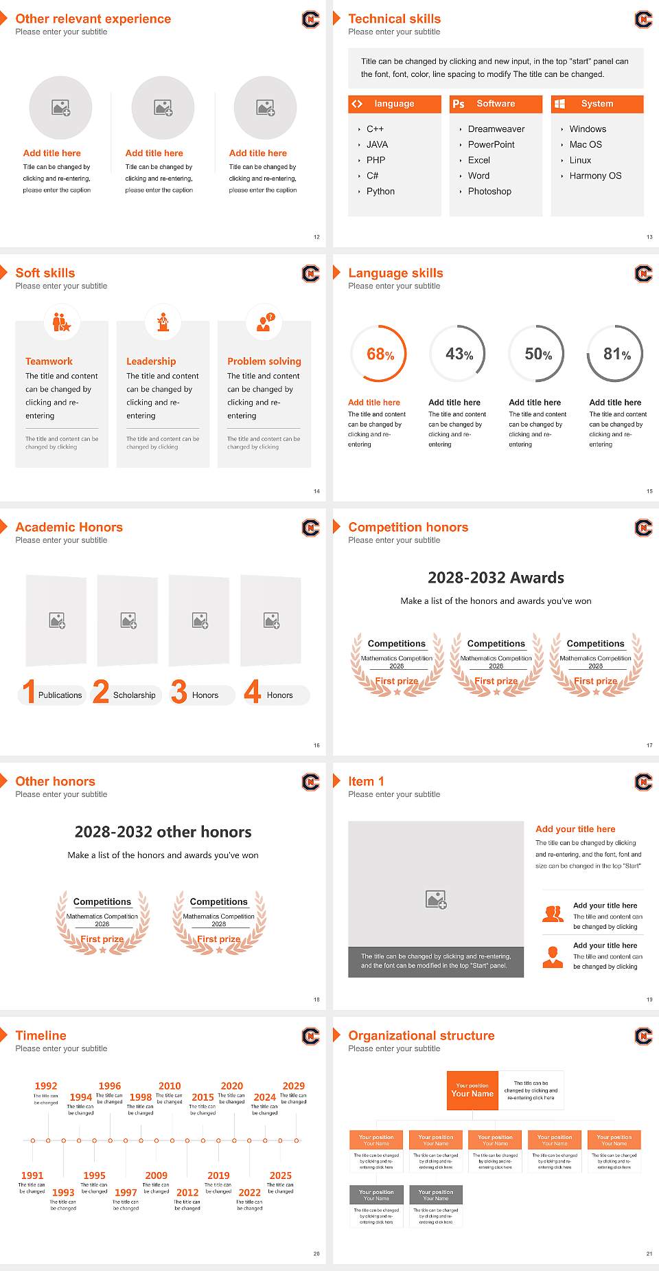 Carson-Newman University Resume PPT Template4:3 ratio PPT effect preview image3