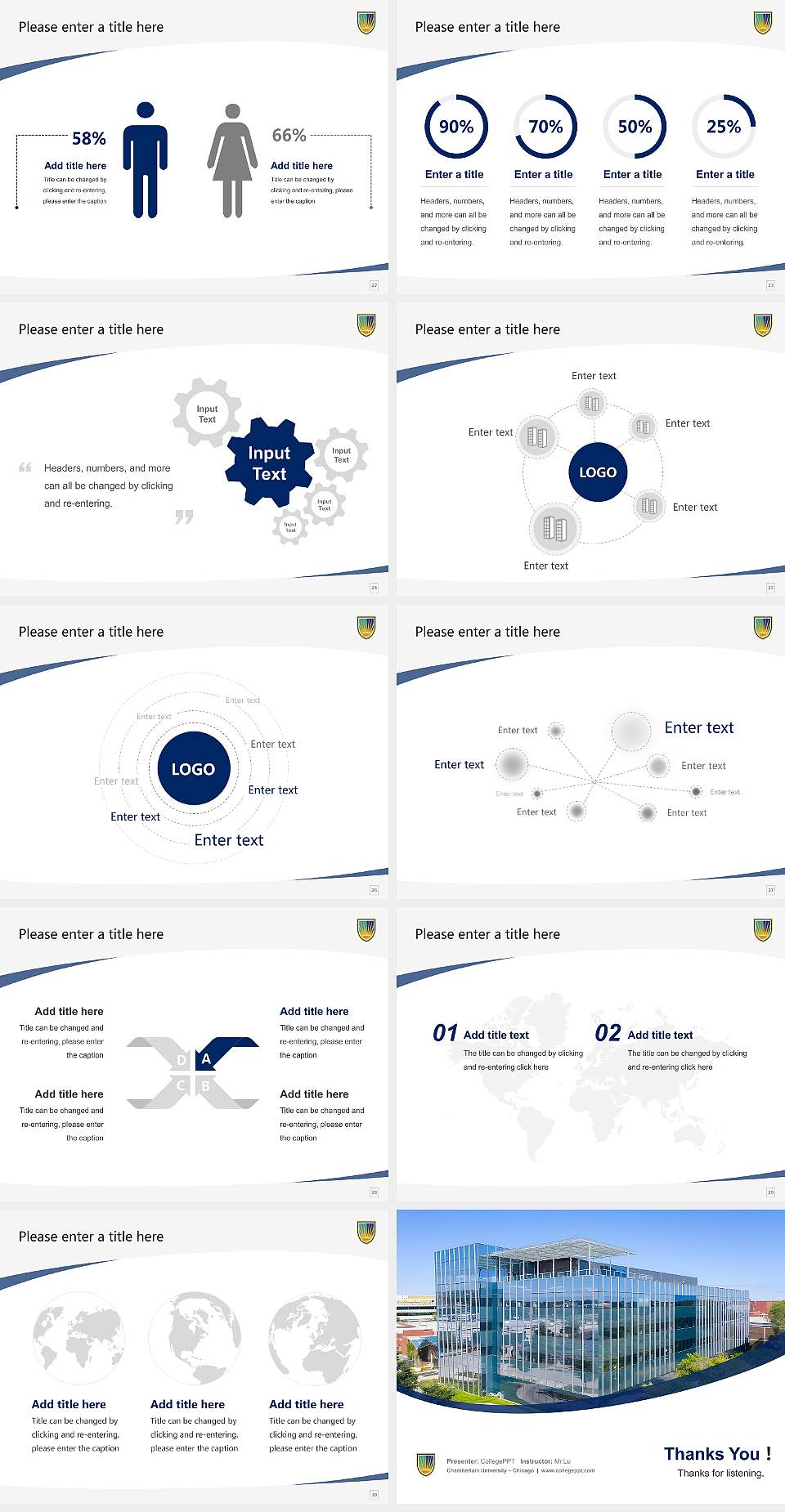 Chamberlain University – Chicago Course/Courseware Creation PPT Template4:3 ratio PPT effect preview image4