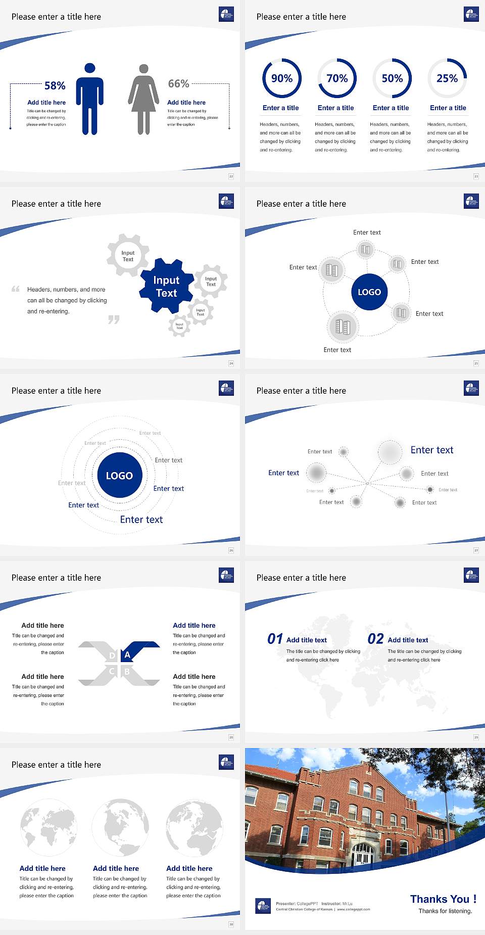 Central Christian College of Kansas Course/Courseware Creation PPT Template4:3 ratio PPT effect preview image4