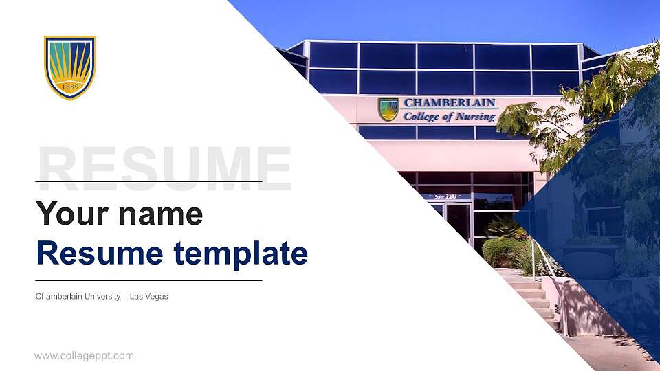Chamberlain University – Las Vegas Resume PPT Template16:9 ratio PPT effect preview image