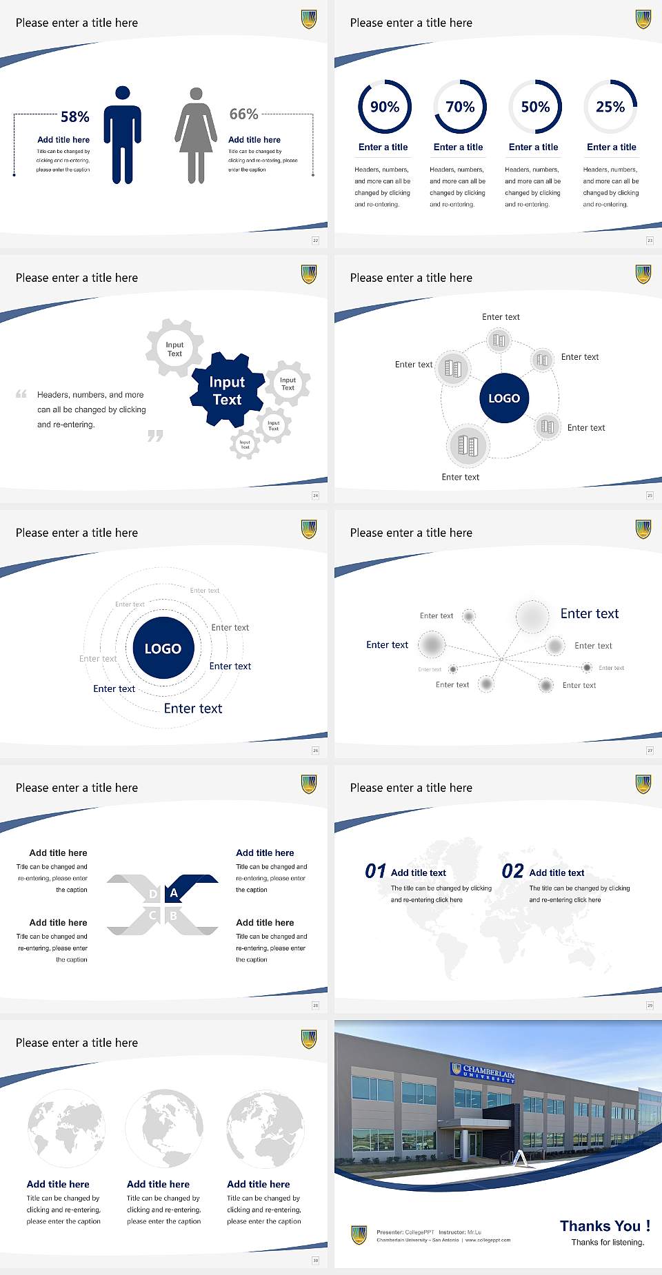 Chamberlain University – San Antonio Course/Courseware Creation PPT Template4:3 ratio PPT effect preview image4