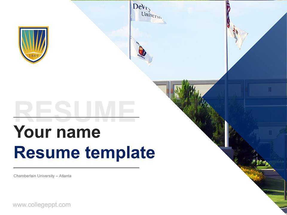 Chamberlain University – Atlanta Resume PPT Template4:3 ratio PPT effect preview image5