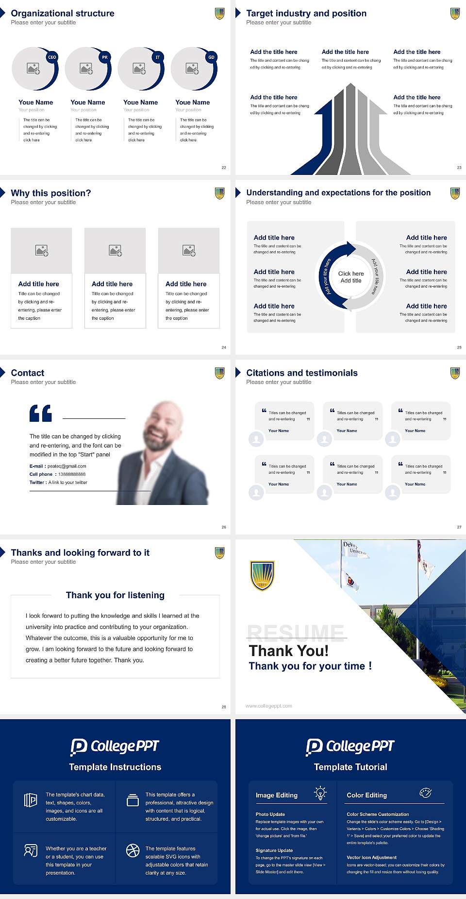 Chamberlain University – Atlanta Resume PPT Template4:3 ratio PPT effect preview image4