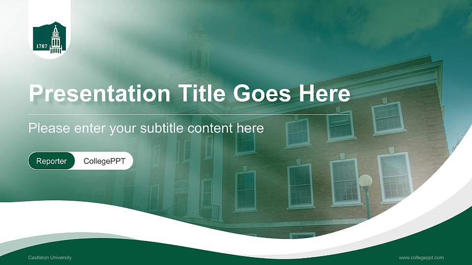 Castleton University Lecture Sharing and Networking Event PPT Template16:9 ratio PPT effect preview image